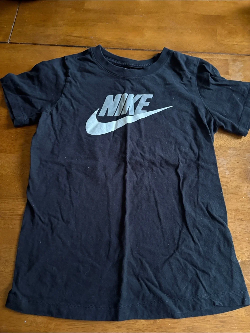 Nike Black Tee with Silver Swoosh Logo